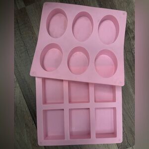 Pink Silicone Mold Set - Oval & Rectangle Cavities